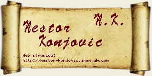 Nestor Konjović vizit kartica